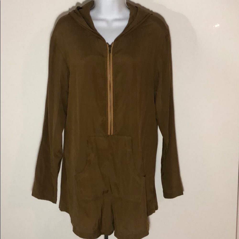 Acacia Paloma brown stretch silk jumpsuit romper